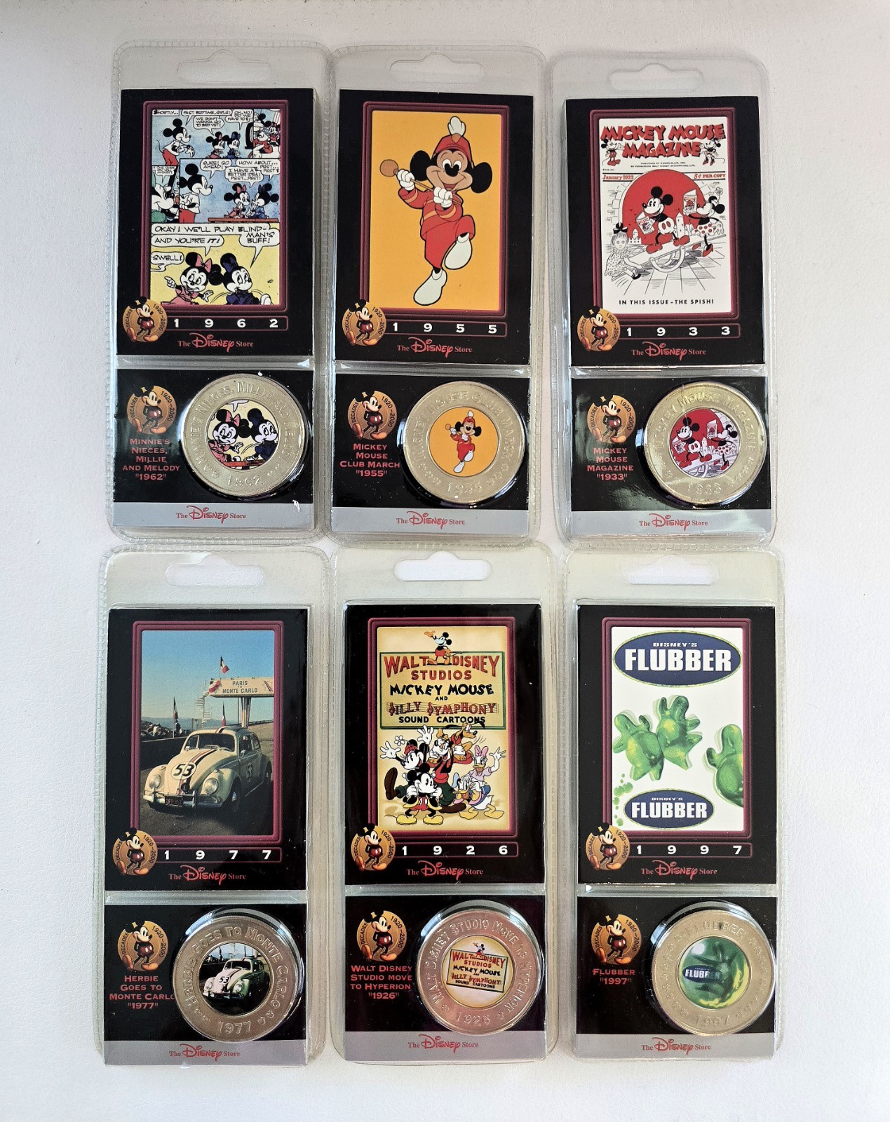 Disney Decades Coins Lot 6 New Sealed 1926-1997 Super Vintage Rare 