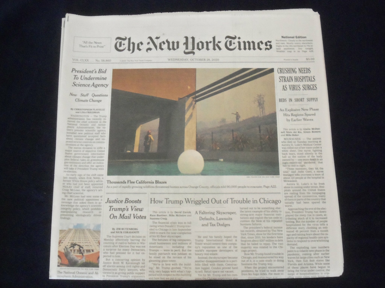 2020 OCTOBER 28 NEW YORK TIMES - CRUSHING NEEDS STRAIN HOSPITALS AS VIRUS SURGES 2020 OCTOBER 28 NEW YORK TIMES - CRUSHING NEEDS STRAIN HOSPITALS AS VIRUS SURGES