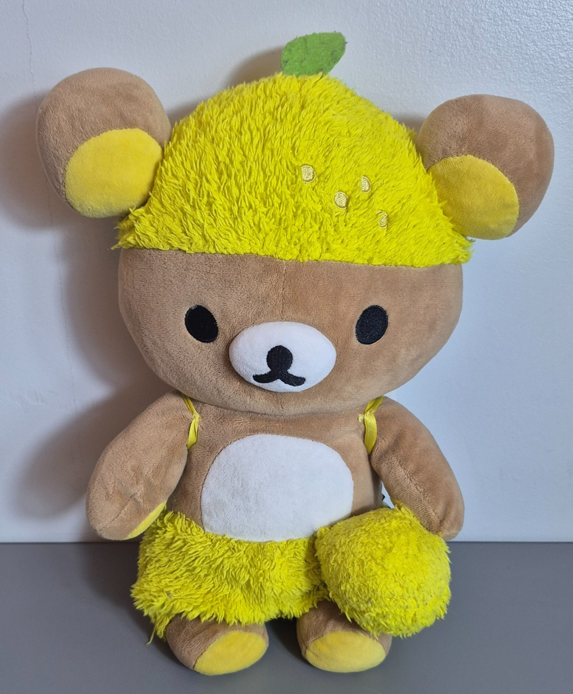 San-X Fresh Lemon Rilakkuma Plush Bear 16" Gently Played With