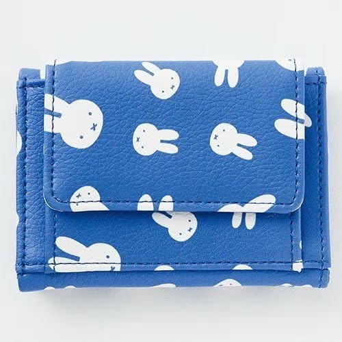 Miffy Tri-Fold Wallet Pass Case Face Pattern Blue Zowie Official 8231 New Miffy Tri-Fold Wallet Pass Case Face Pattern Blue Zowie Official 8231 New