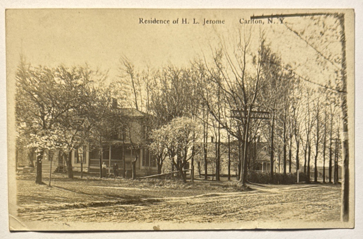 Residence Of H.L Jerome Carlton NY New York Dirt Road 1910s RPPC Postcard Residence Of H.L Jerome Carlton NY New York Dirt Road 1910s RPPC Postcard