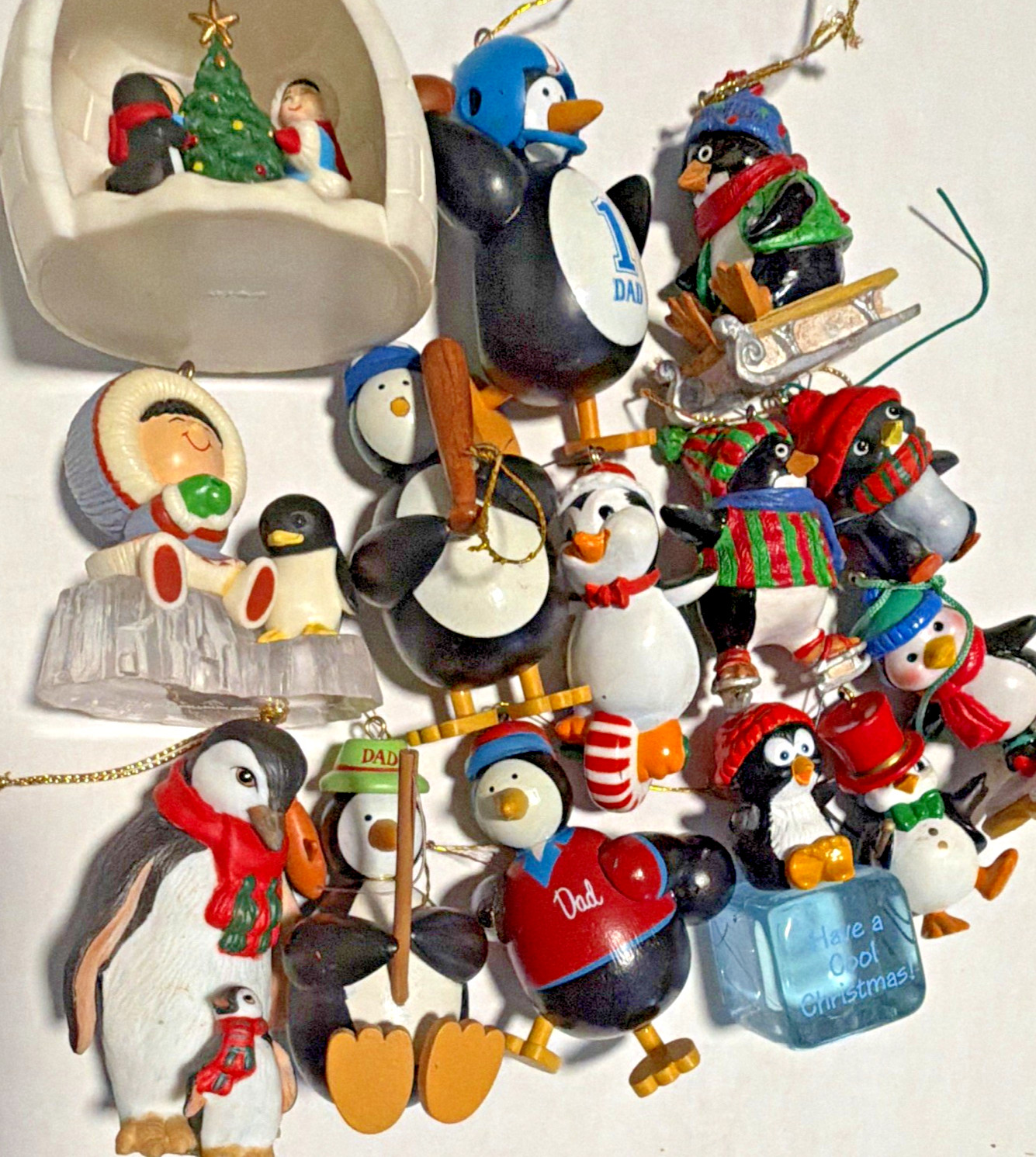 Vintage Penguin Christmas Ornaments Lot Large Mixed Materials Handmade XMAS Vintage Penguin Christmas Ornaments Lot Large Mixed Materials Handmade XMAS