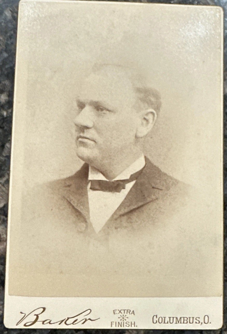 Antique Victorian Cabinet Card Gentleman Baker's Art Gallery Columbus Ohio Photo Antique Victorian Cabinet Card Gentleman Baker's Art Gallery Columbus Ohio Photo