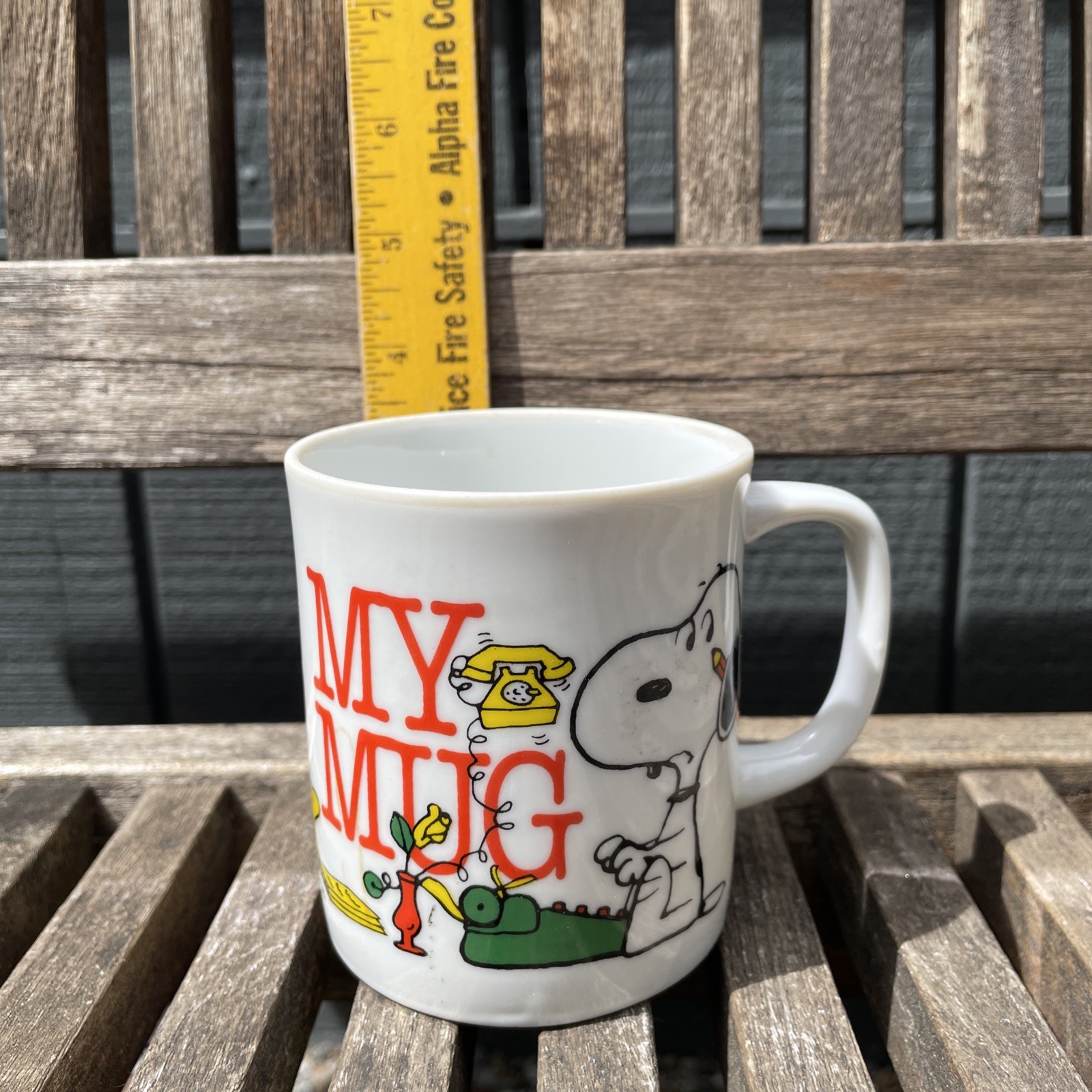 Peanuts Schultz Snoopy Woodstock My Mug  1958 1965 DuPont Vintage Telephone Cup
