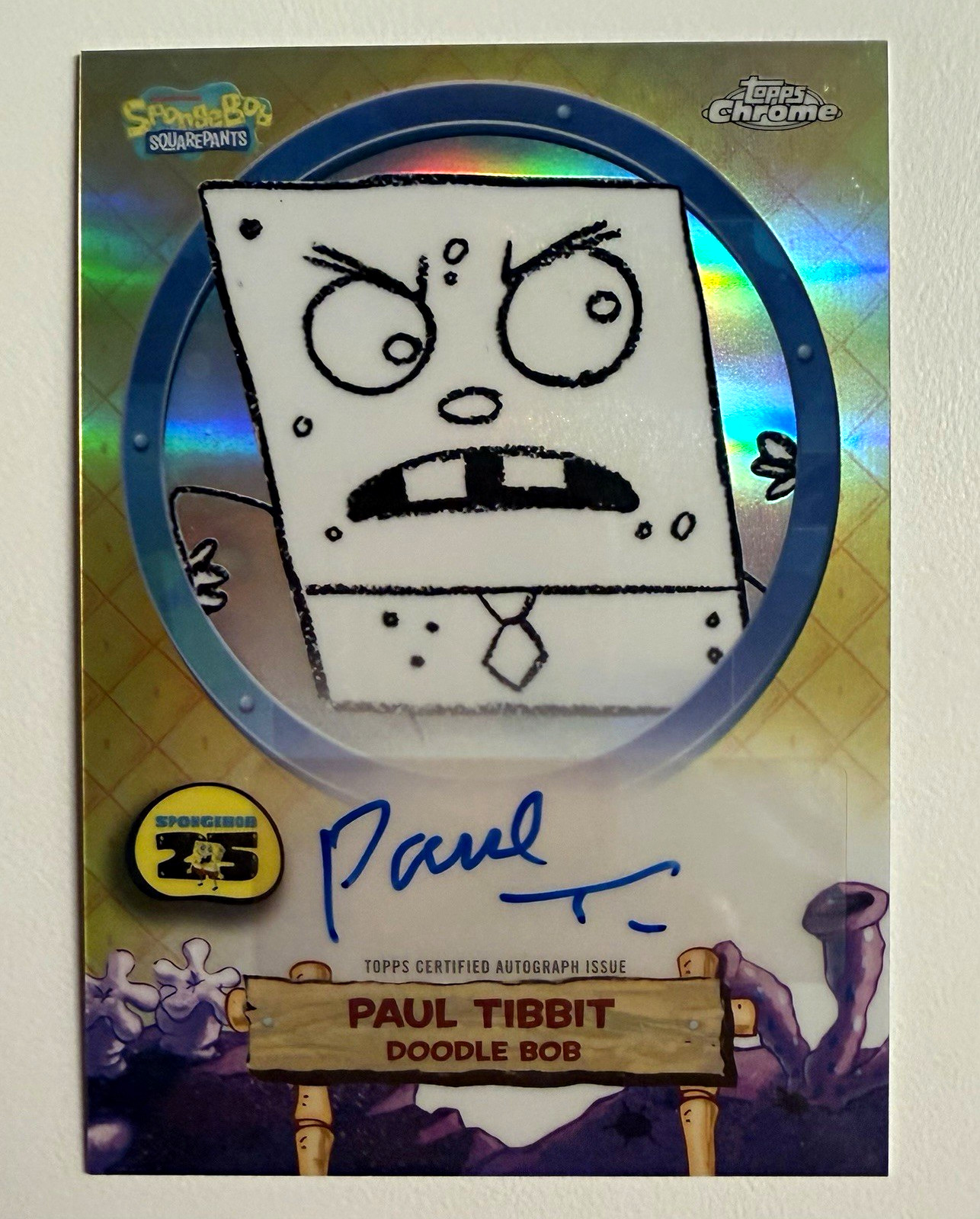 2025 Topps SpongeBob Chrome DoodleBob Paul Tibbit Solo Autograph SA-DO
