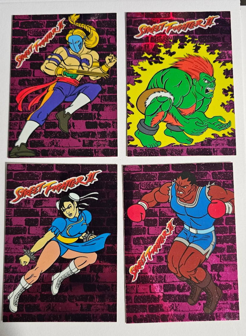 1993 TOPPS CAPCOM STREET FIGHTER 2 II FOIL INSERT SET 4 CHUN LI BLANKA