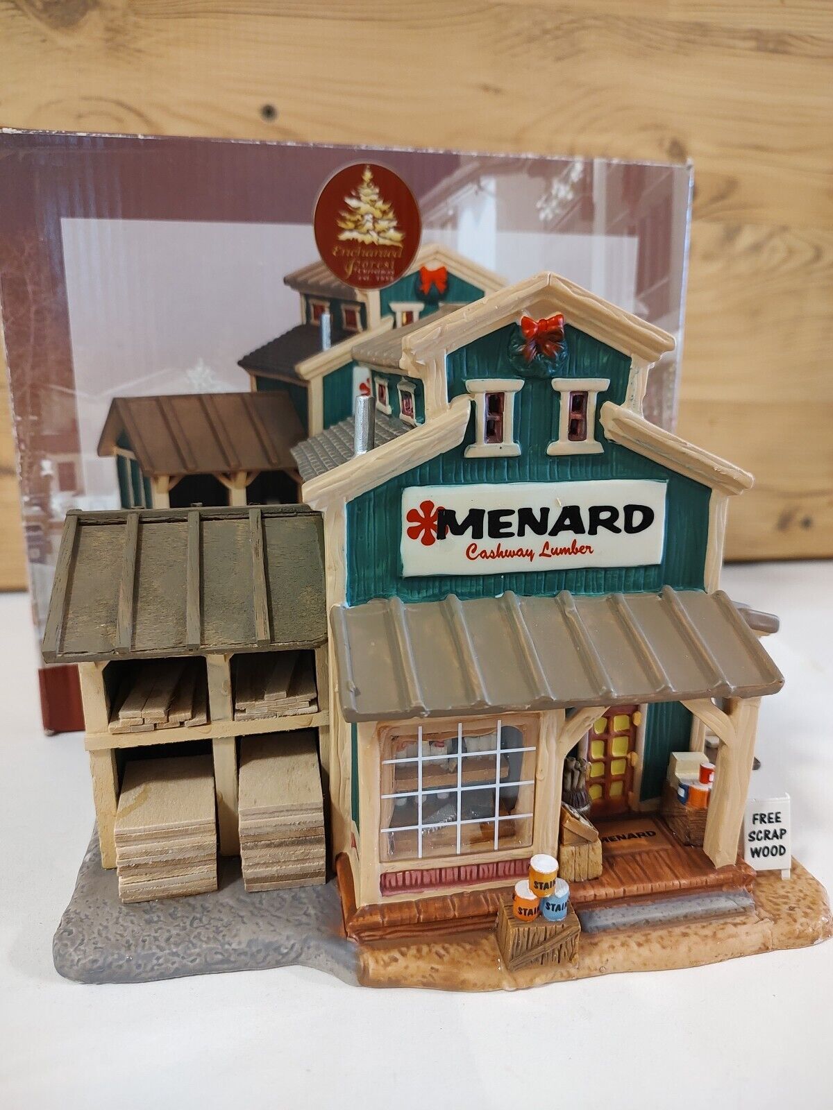 Lemax Christmas Village Menard Cashway Lumber Lumberyard Store READ DESCRIPTION