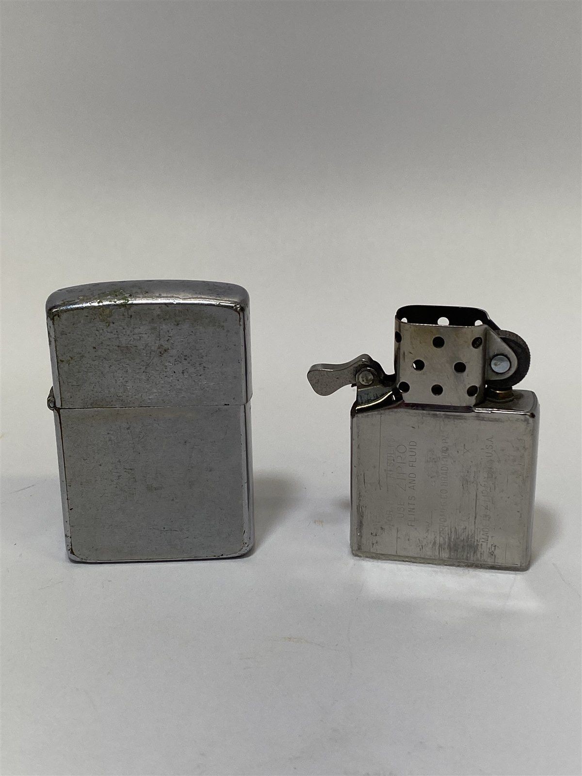 Zippo Lighter Brushed Chrome Regular Bradford PA USA Used Worn Vintage 1990s