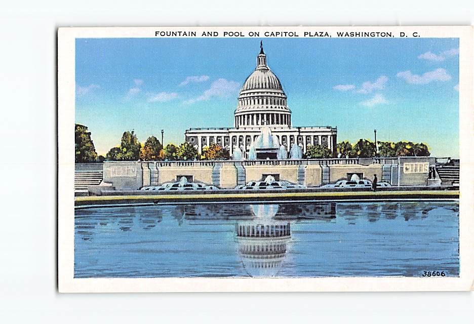 Postcard Fountain and Pool Capitol Plaza Washington DC District of Columbia USA Postcard Fountain and Pool Capitol Plaza Washington DC District of Columbia USA