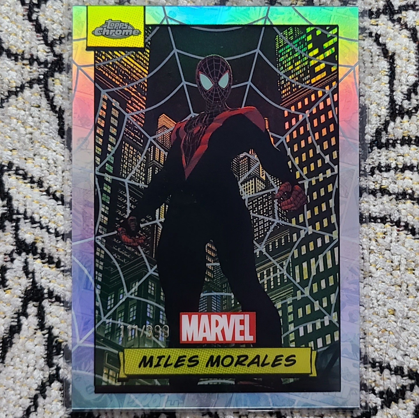 2024 Topps Chrome Marvel Miles Morales Spiderweb Refractor /399