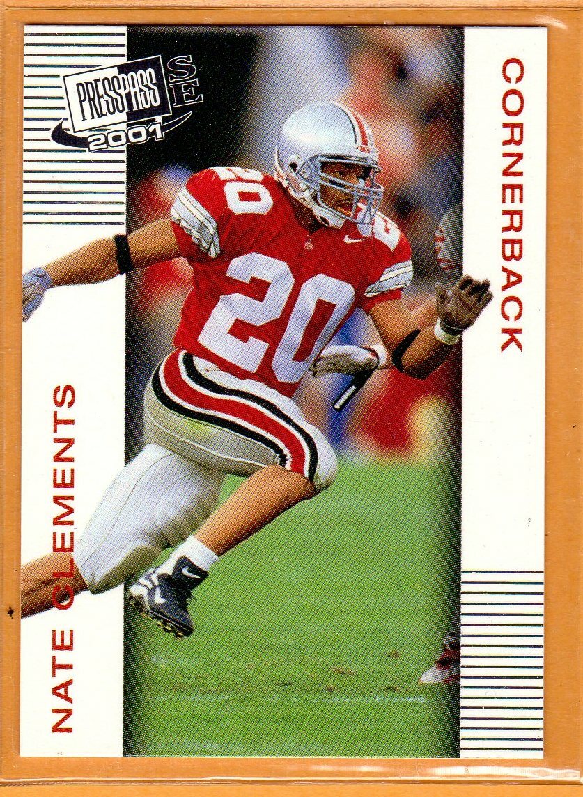 NATE CLEMENTS(BUFFALO BILLS)2001 PRESS PASS/Rookie Football Card NATE CLEMENTS(BUFFALO BILLS)2001 PRESS PASS/Rookie Football Card