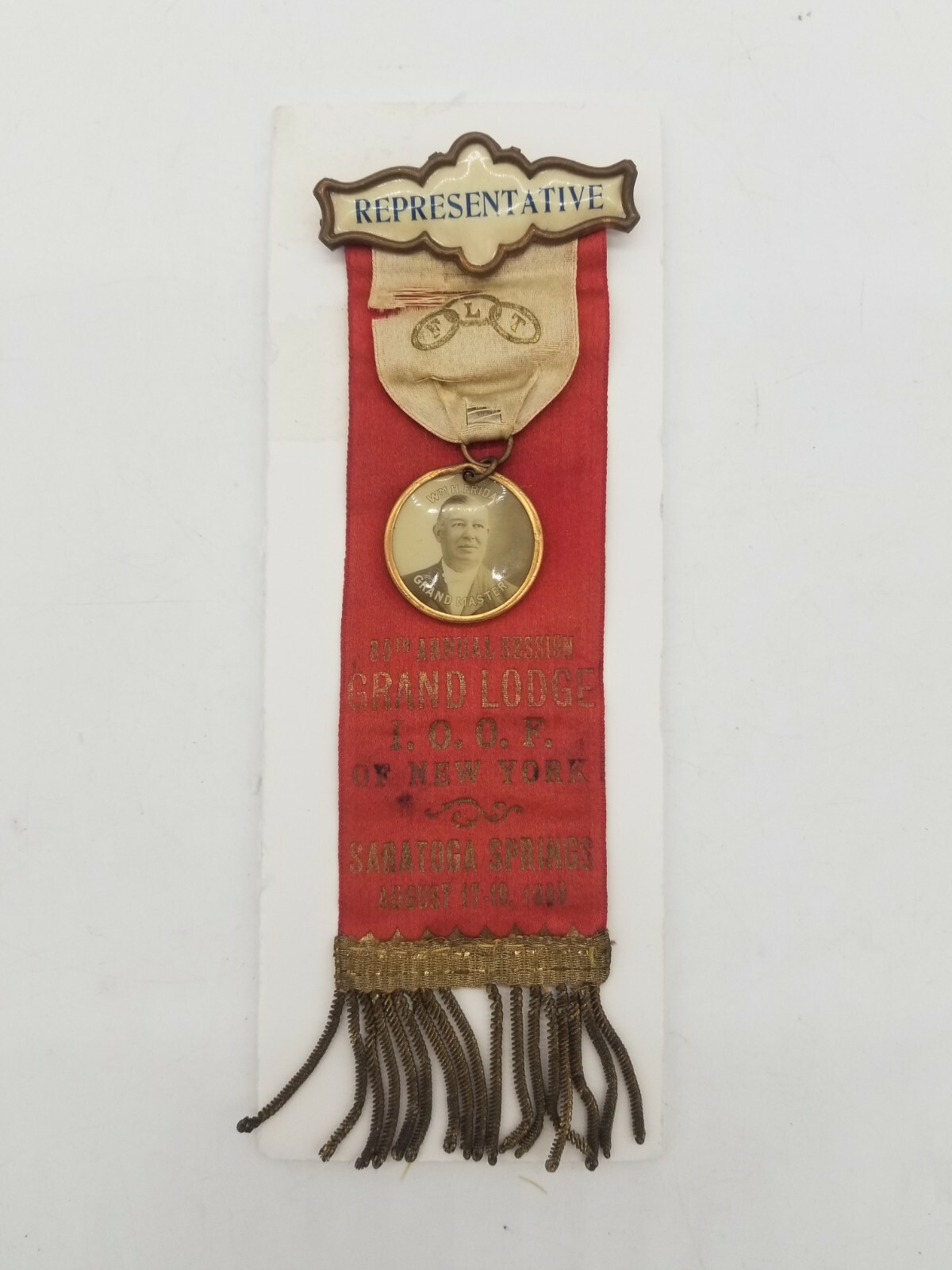 Antique 1909 I.O.O.F. Grand Lodge of New York Pin Back Medal Saratoga Springs Antique 1909 I.O.O.F. Grand Lodge of New York Pin Back Medal Saratoga Springs