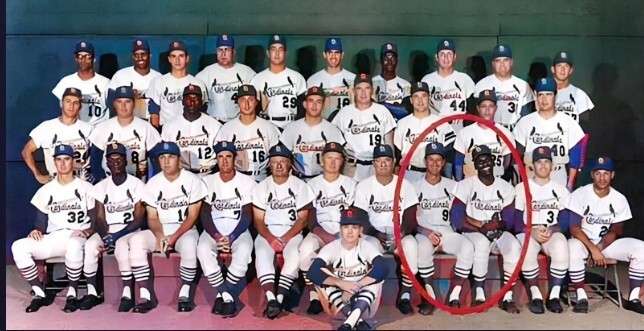 Vintage 1964 St. Louis Cardinals Team Photo Bob Uecker & Bob Gibson Hand-Holding Vintage 1964 St. Louis Cardinals Team Photo Bob Uecker & Bob Gibson Hand-Holding