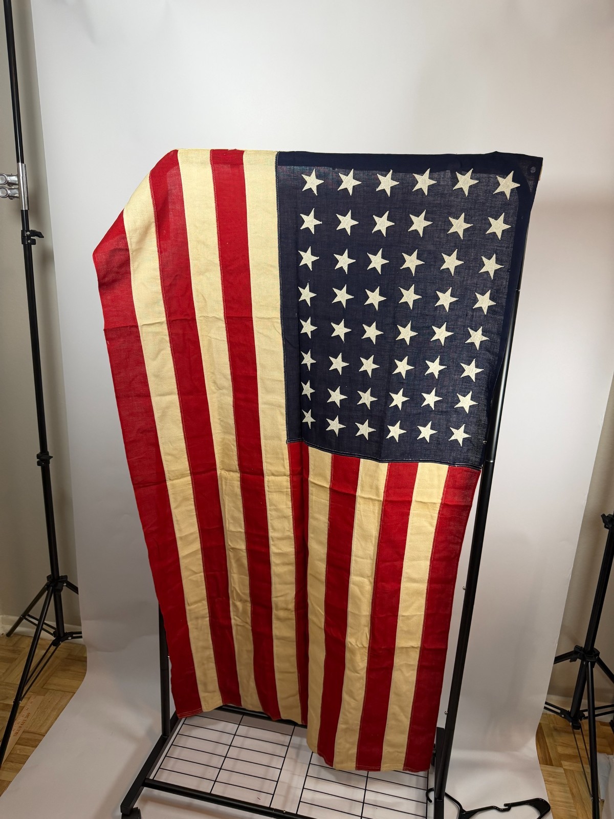 Vintage Annin Defiance 48 Star American Flag 3x5 Cotton Bunting Sewn Stars Vintage Annin Defiance 48 Star American Flag 3x5 Cotton Bunting Sewn Stars