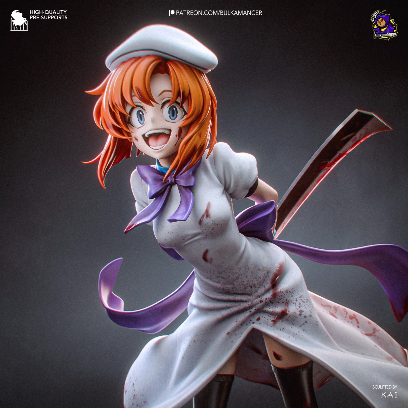 1:6 Rena Ryugu Higurashi When They Cry Fan Art UNPAINTED Resin Garage Kit 1:6 Rena Ryugu Higurashi When They Cry Fan Art UNPAINTED Resin Garage Kit