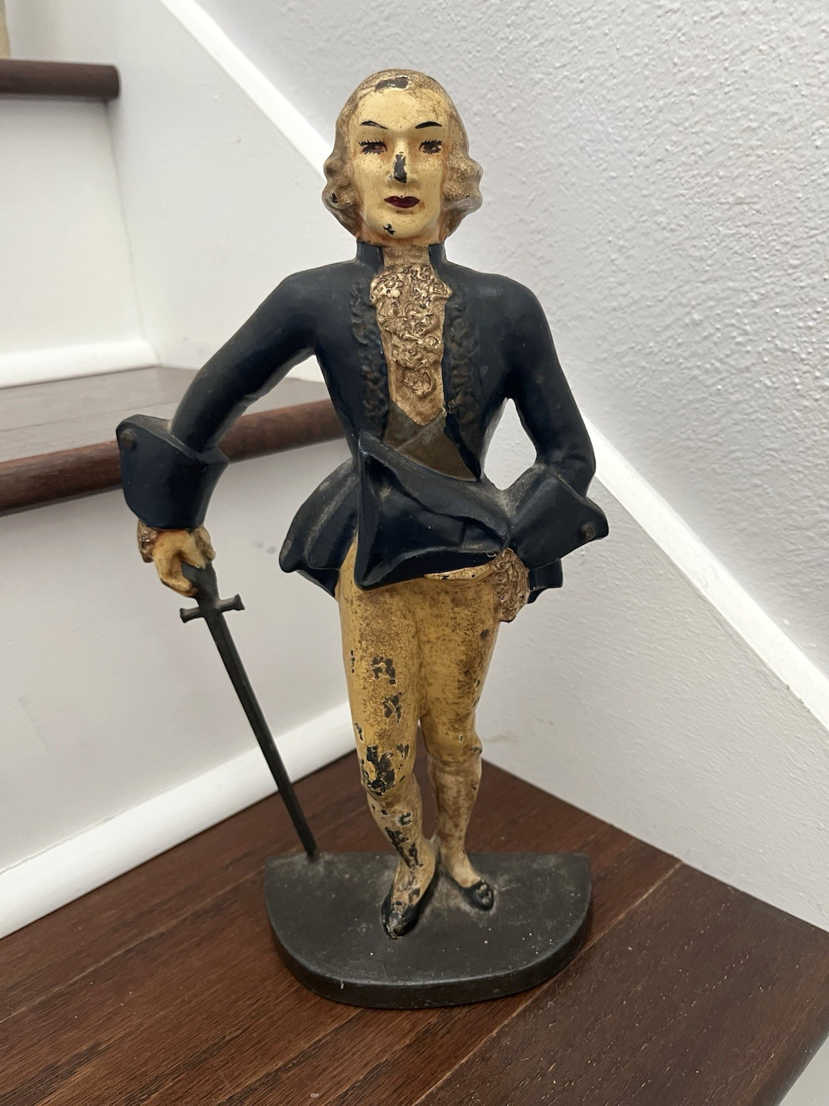 RARE ANTIQUE VINTAGE 1930s MR. FANCYPANTS MARQUIS MAN CAST IRON DOORSTOP STATUE RARE ANTIQUE VINTAGE 1930s MR. FANCYPANTS MARQUIS MAN CAST IRON DOORSTOP STATUE