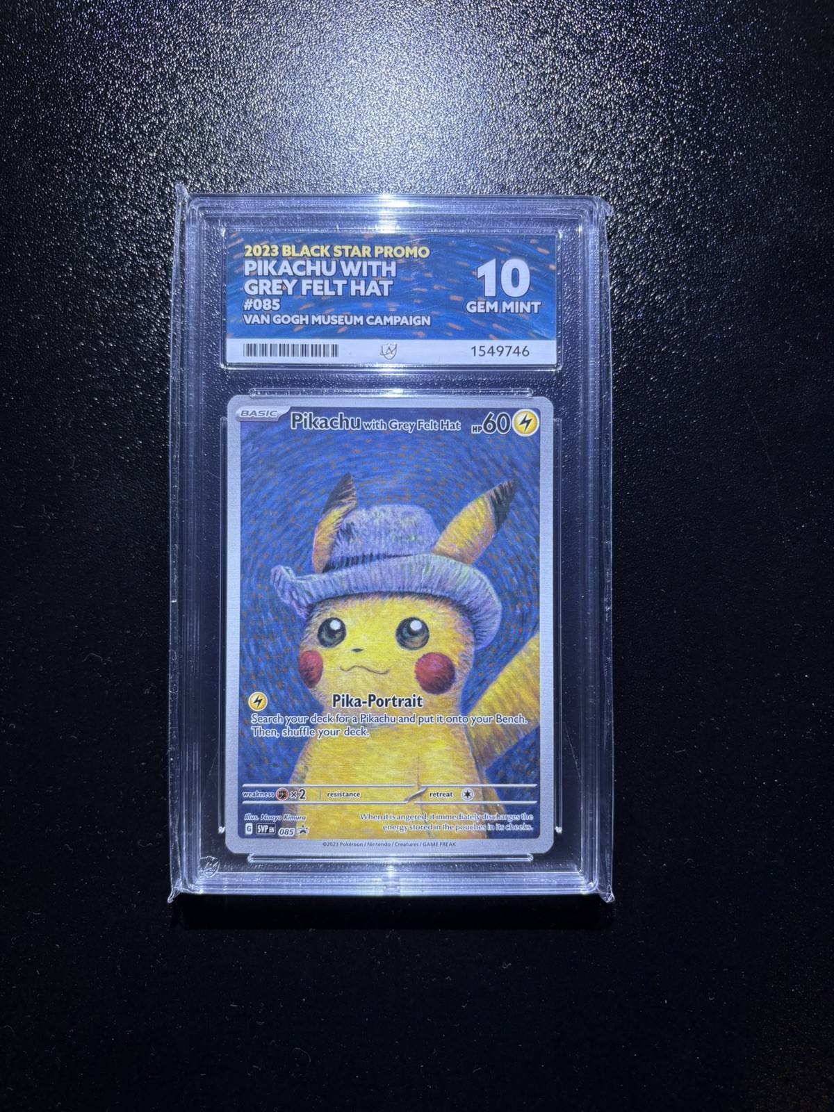 Pokémon TCG Pikachu Grey Felt Hat ACE 10 gem mint Pokémon TCG Pikachu Grey Felt Hat ACE 10 gem mint
