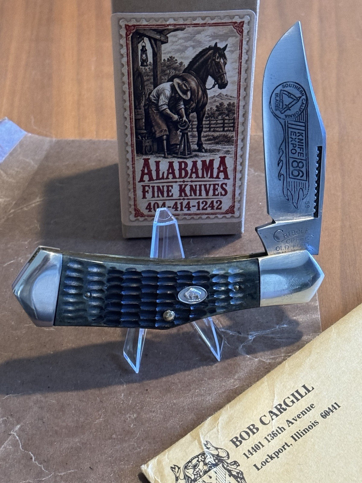 RARE 1986 Bob Cargill Handmade Cripple Creek Large Coffin Jack Buffalo Skinner RARE 1986 Bob Cargill Handmade Cripple Creek Large Coffin Jack Buffalo Skinner