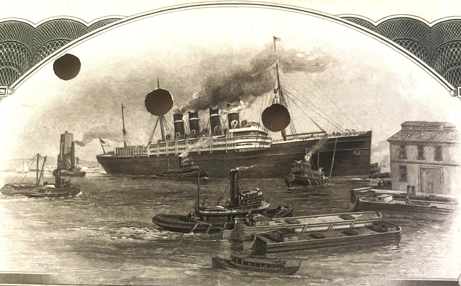 Antique 1910s–1920s Titanic IMM Stock Certificate No JPM Punch Blue Antique 1910s–1920s Titanic IMM Stock Certificate No JPM Punch Blue