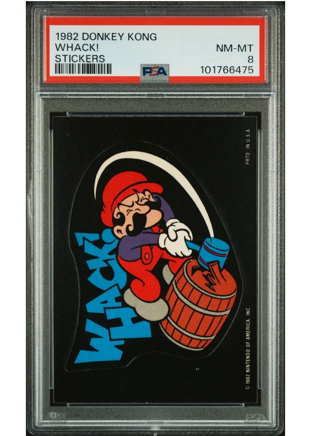 1982 Topps Donkey Kong Whack PSA 8 Mario Jumpman Sticker 🔥 Low Pop