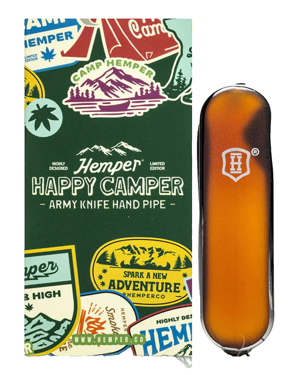 Hemper Happy Camper Army Knife Hand Pipe Hemper Happy Camper Army Knife Hand Pipe
