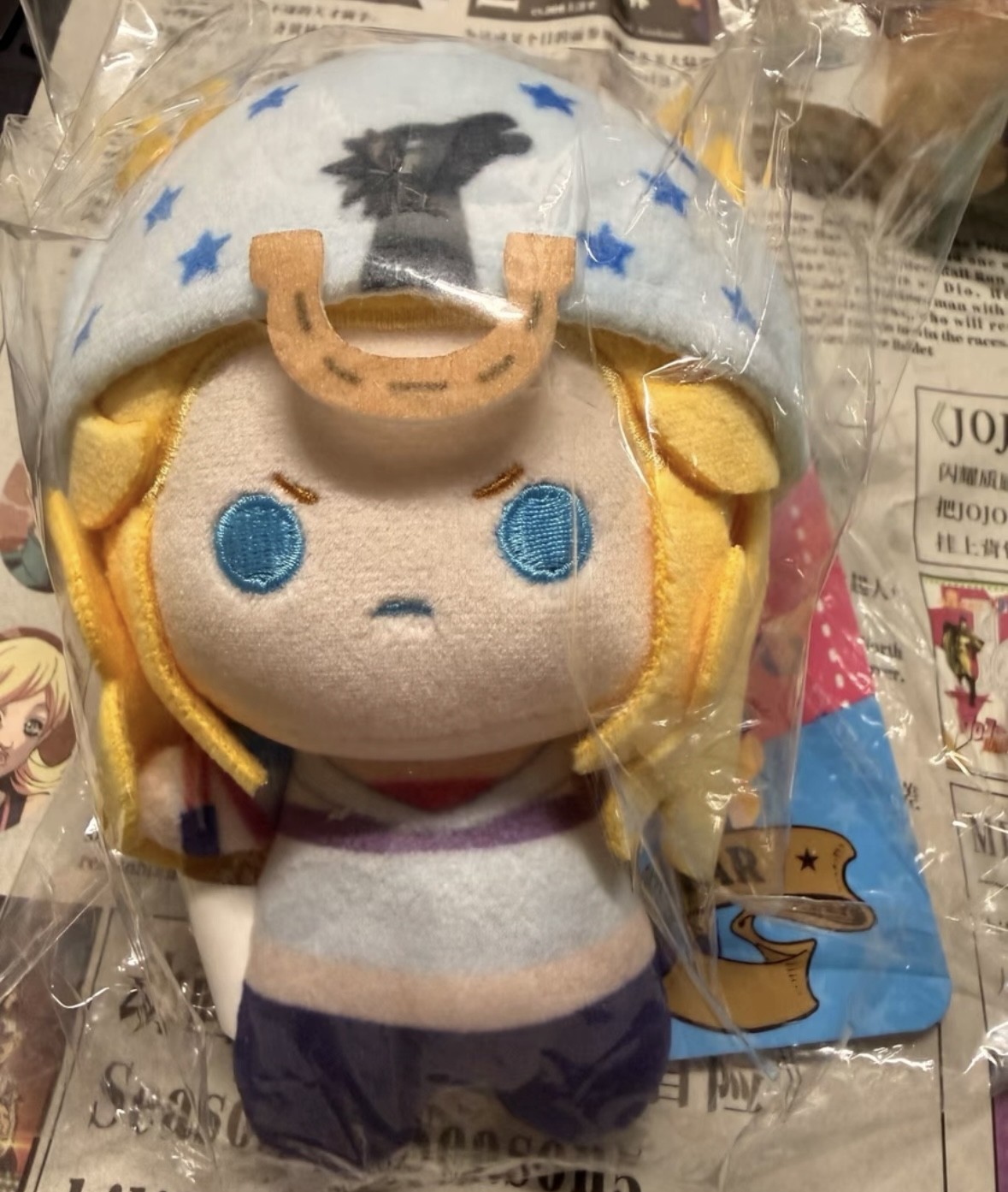 10cm ‌Official JOJO Steel Ball Run Plush Johnny Joestar Plushie Pendant Keychain