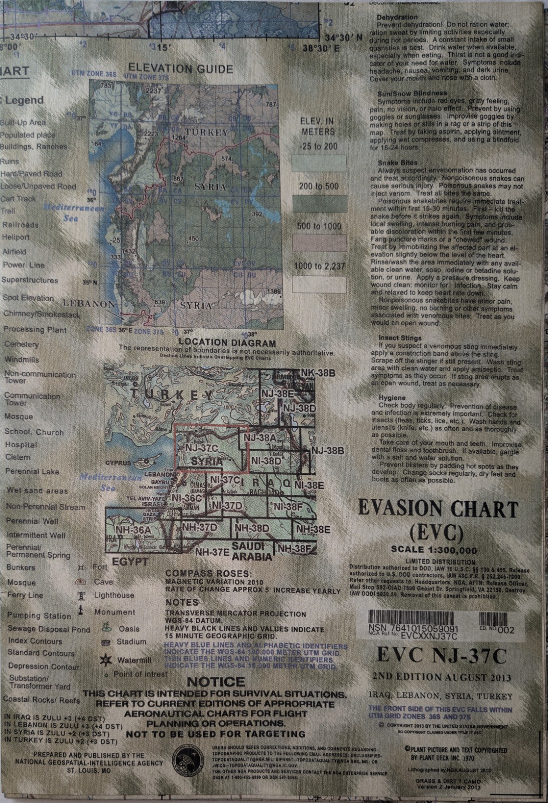 EVC NJ-37C Military Evasion Chart Iraq Lebanon Syria Turkey 2nd Edition Aug 2013 EVC NJ-37C Military Evasion Chart Iraq Lebanon Syria Turkey 2nd Edition Aug 2013