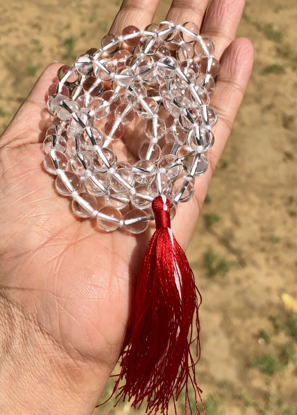8 mm Rnd 108+1 Beads Original Crystal Sphatik Jaap Rosary, Japa Mala Energized 8 mm Rnd 108+1 Beads Original Crystal Sphatik Jaap Rosary, Japa Mala Energized