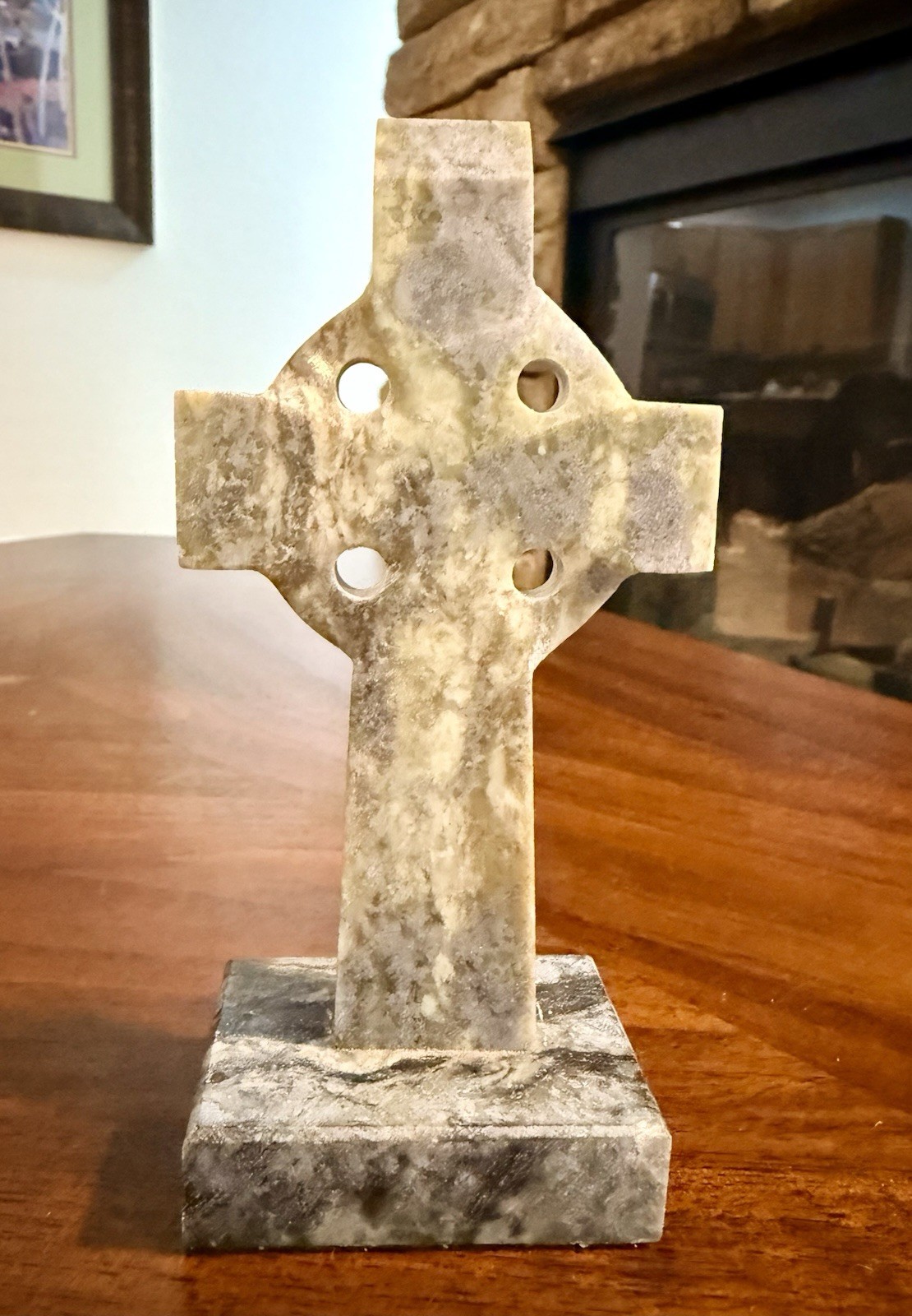 Irish Connemara Marble Celtic Cross Handmade Ireland J.M.J. 5.5” Stone Statue Irish Connemara Marble Celtic Cross Handmade Ireland J.M.J. 5.5” Stone Statue