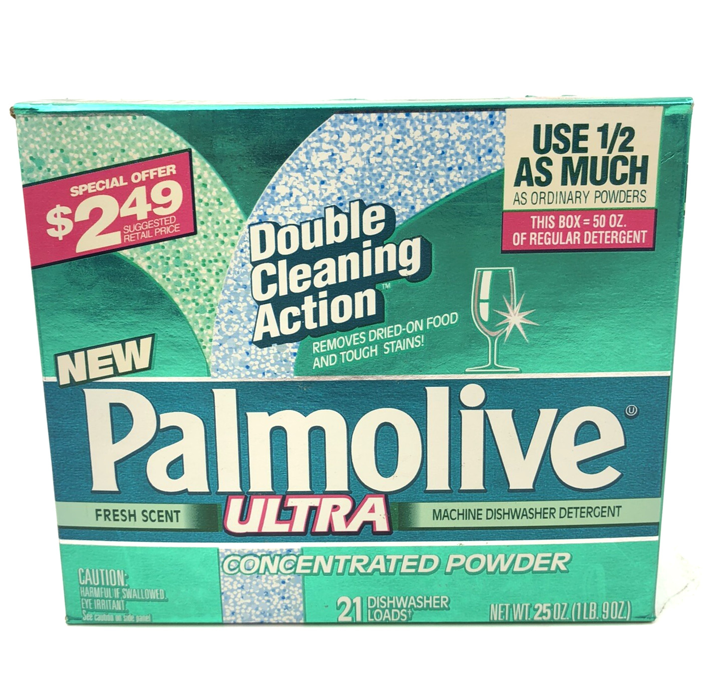 Vintage Palmolive Ultra Dishwasher Detergent Powder Soap NOS Box Movie Prop 90s Vintage Palmolive Ultra Dishwasher Detergent Powder Soap NOS Box Movie Prop 90s
