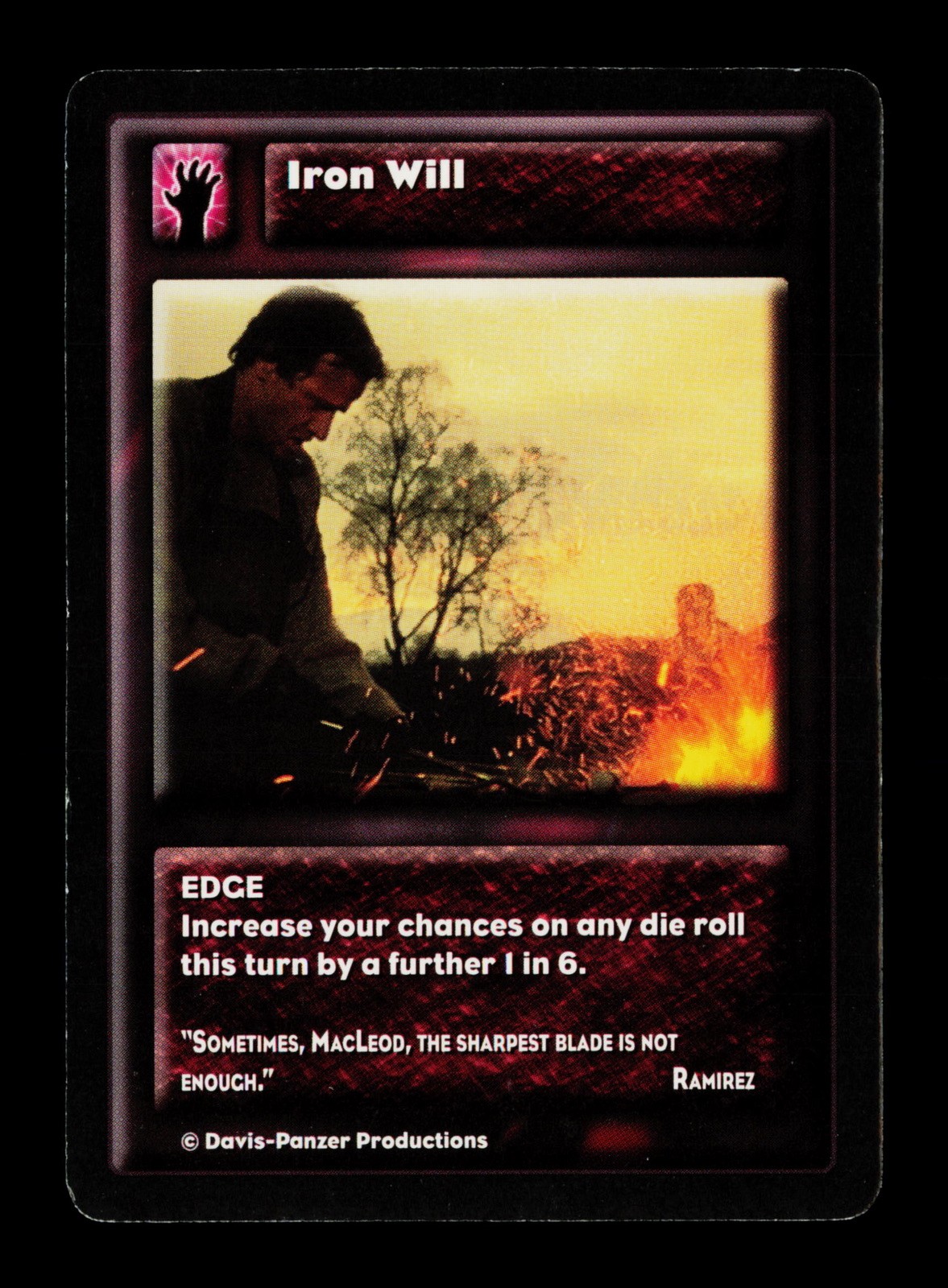 Iron Will Davis-Panzer Productions Highlander Swordmaster Trading Card CC