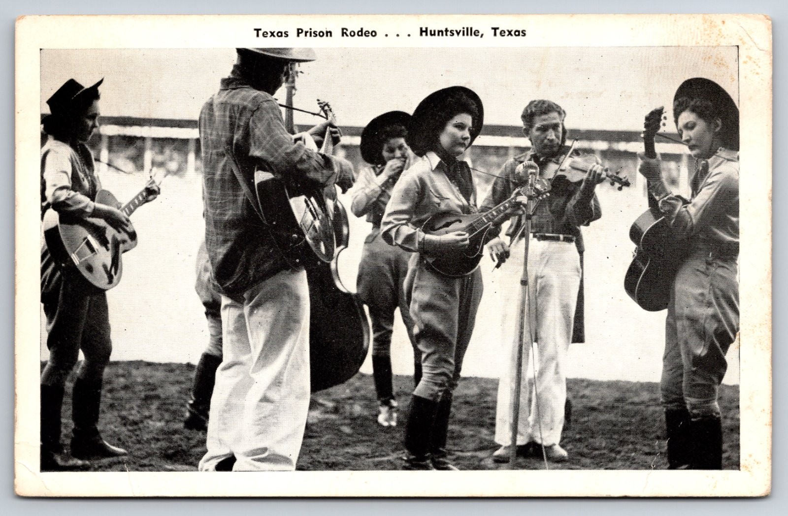 Texas Prison Rodeo Huntsville Texas Inmate Entertainers Band Postcard Texas Prison Rodeo Huntsville Texas Inmate Entertainers Band Postcard