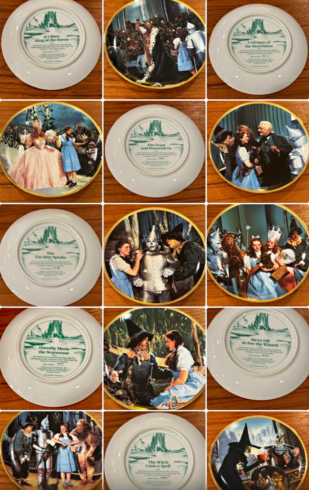 The Hamilton Collection Wizard of Oz 8" Porcelain Plate Set 8 IN BOXES
