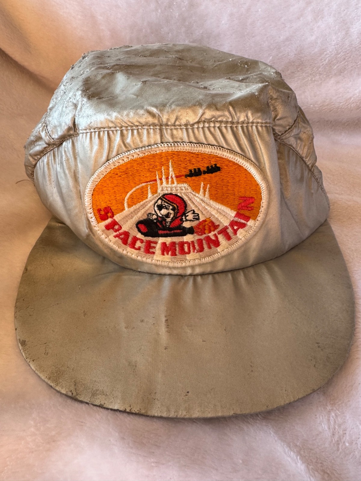 1970s Disney Space Mountain Promotional Hat Silver Nylon Rare Classic Vintage 1970s Disney Space Mountain Promotional Hat Silver Nylon Rare Classic Vintage