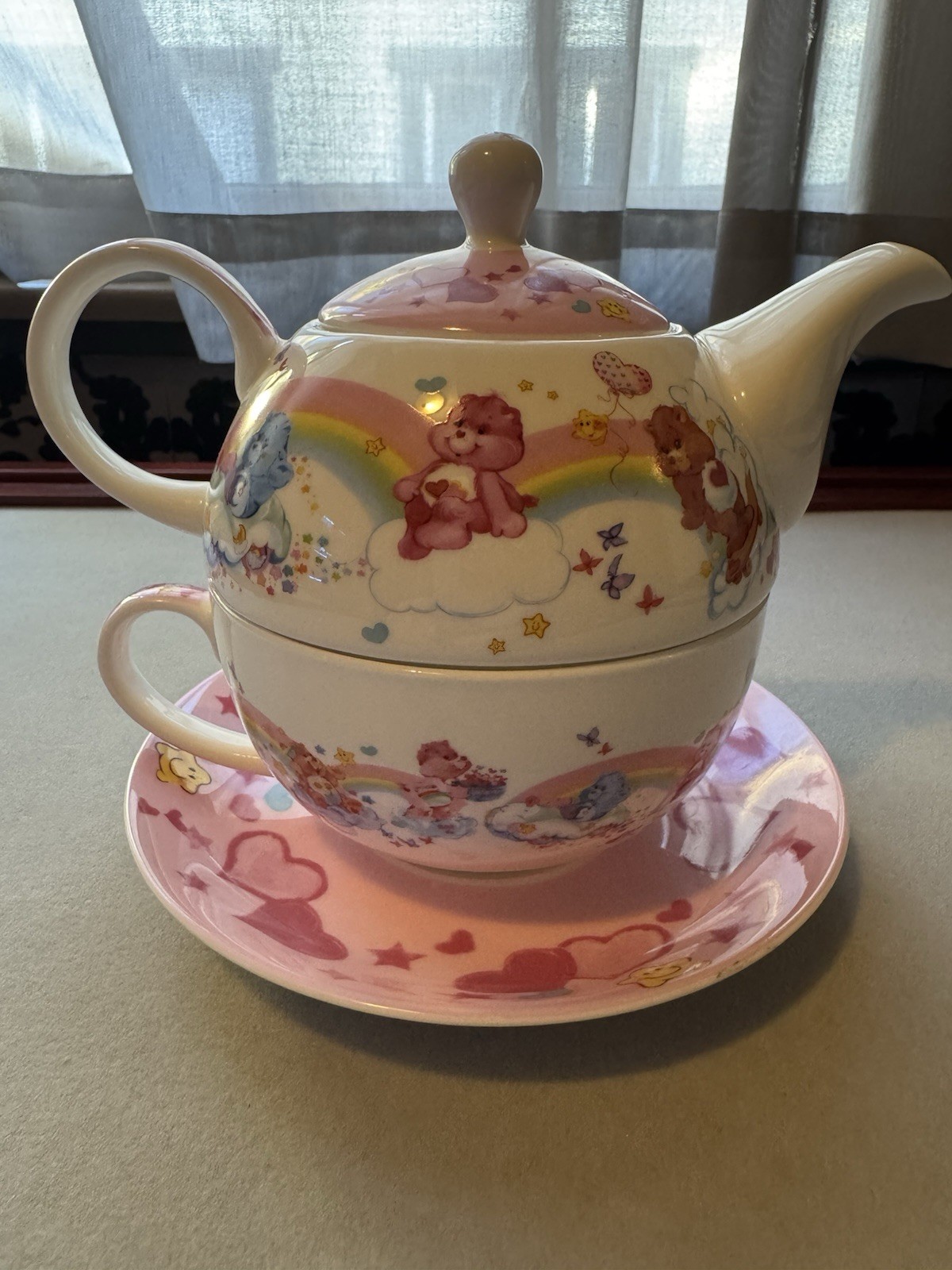 Dolls Kill X Care Bears Tea for One Teapot Cup Saucer Set 80's Rainbow Ceramic Dolls Kill X Care Bears Tea for One Teapot Cup Saucer Set 80's Rainbow Ceramic