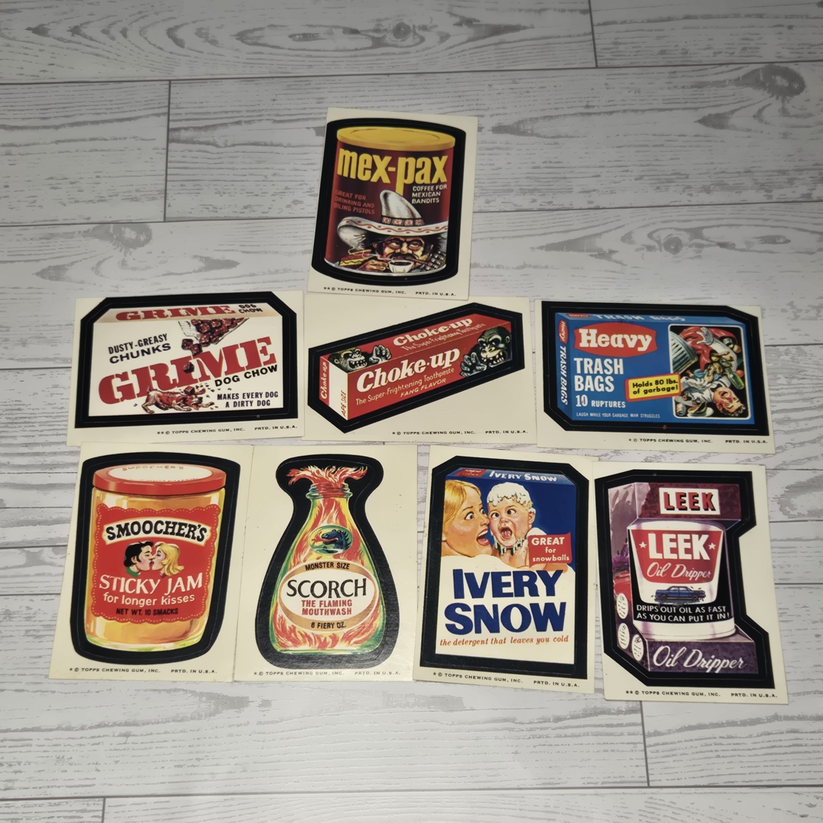 Topps 1974 Wacky Stickers Lot Of Eight Topps 1974 Wacky Stickers Lot Of Eight