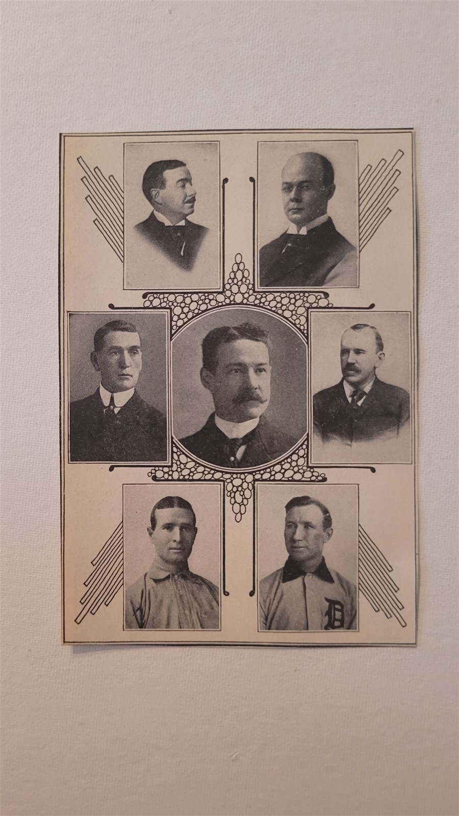World Series Officials Frank Chance Hank O'Day 1908 Reach Black Border Panel World Series Officials Frank Chance Hank O'Day 1908 Reach Black Border Panel