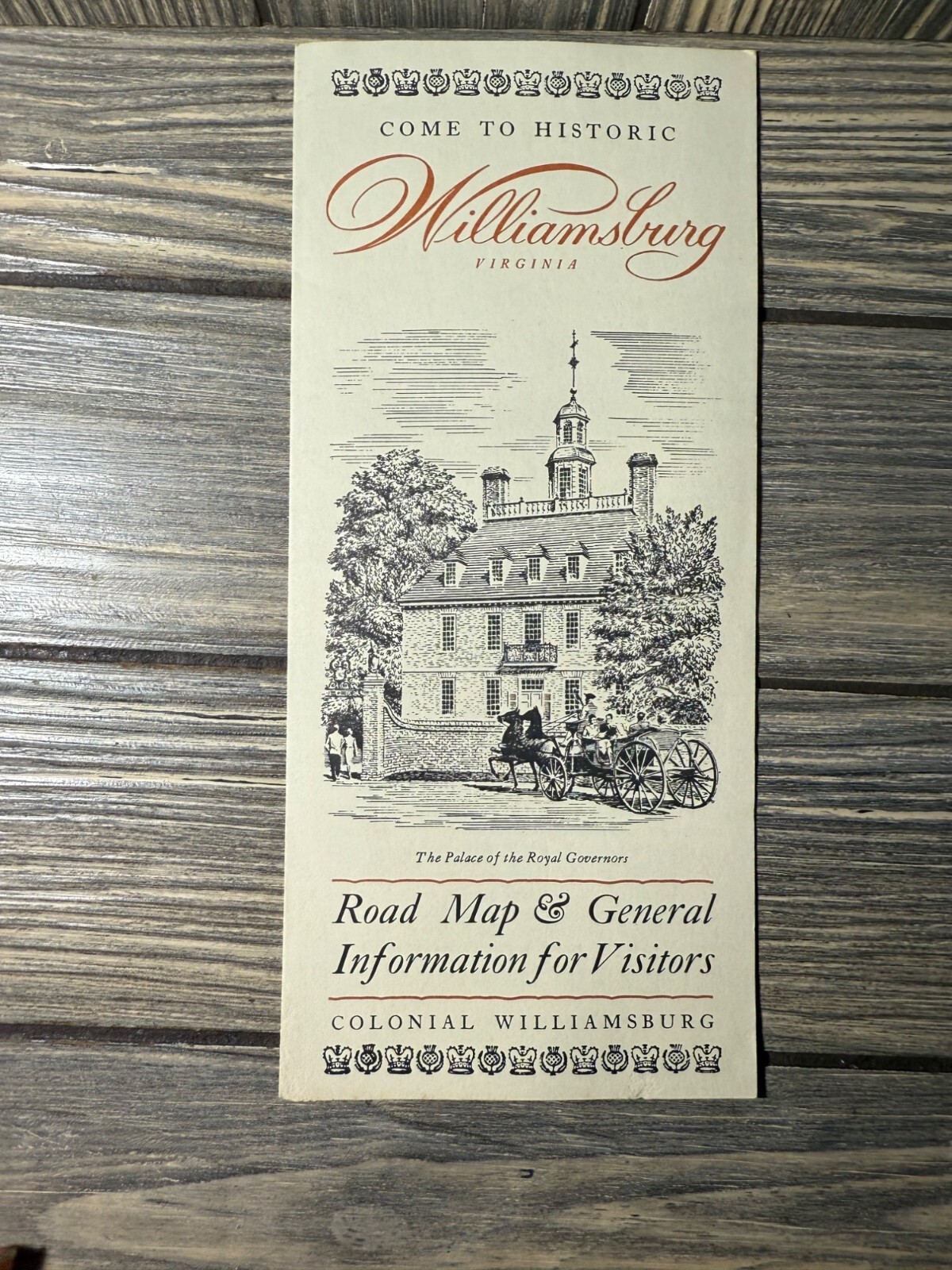 Vintage Historic Williamsburg Virginia Road Map & Visitor Information Brochure Vintage Historic Williamsburg Virginia Road Map & Visitor Information Brochure