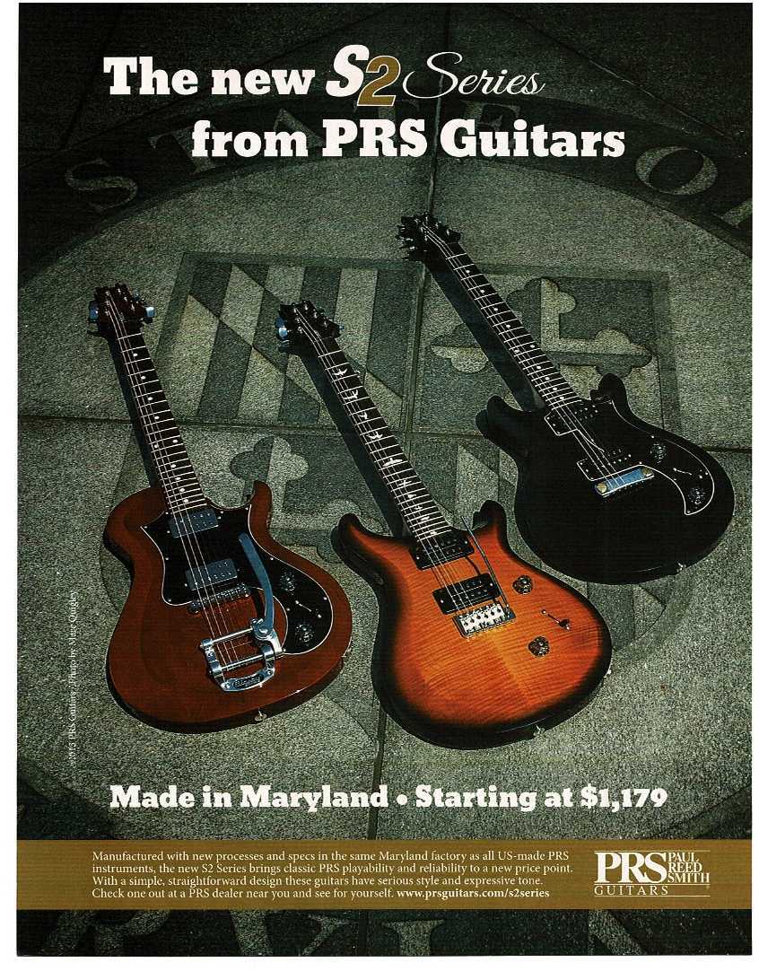 2014 PRS S2 Electric Guitars black red burst magazine ad 2014 PRS S2 Electric Guitars black red burst magazine ad