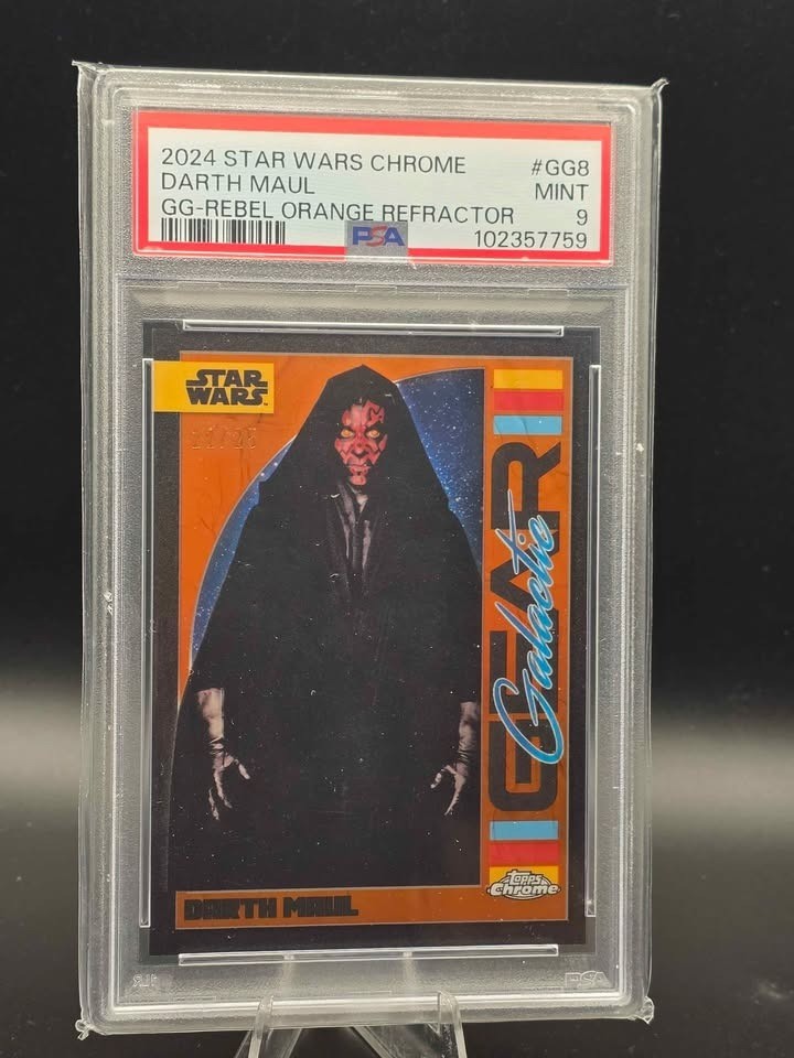 2024 Topps Chrome Star Wars #GG-8 Darth Maul Galactic Gear Orange /25 PSA 9