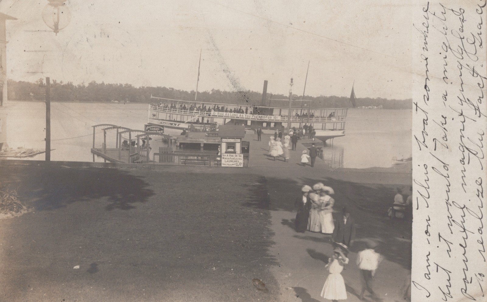 1909 RPPC Hazel A Steamboat Reeds Lake MI Shipwreck Worlds Fair Electric Launch