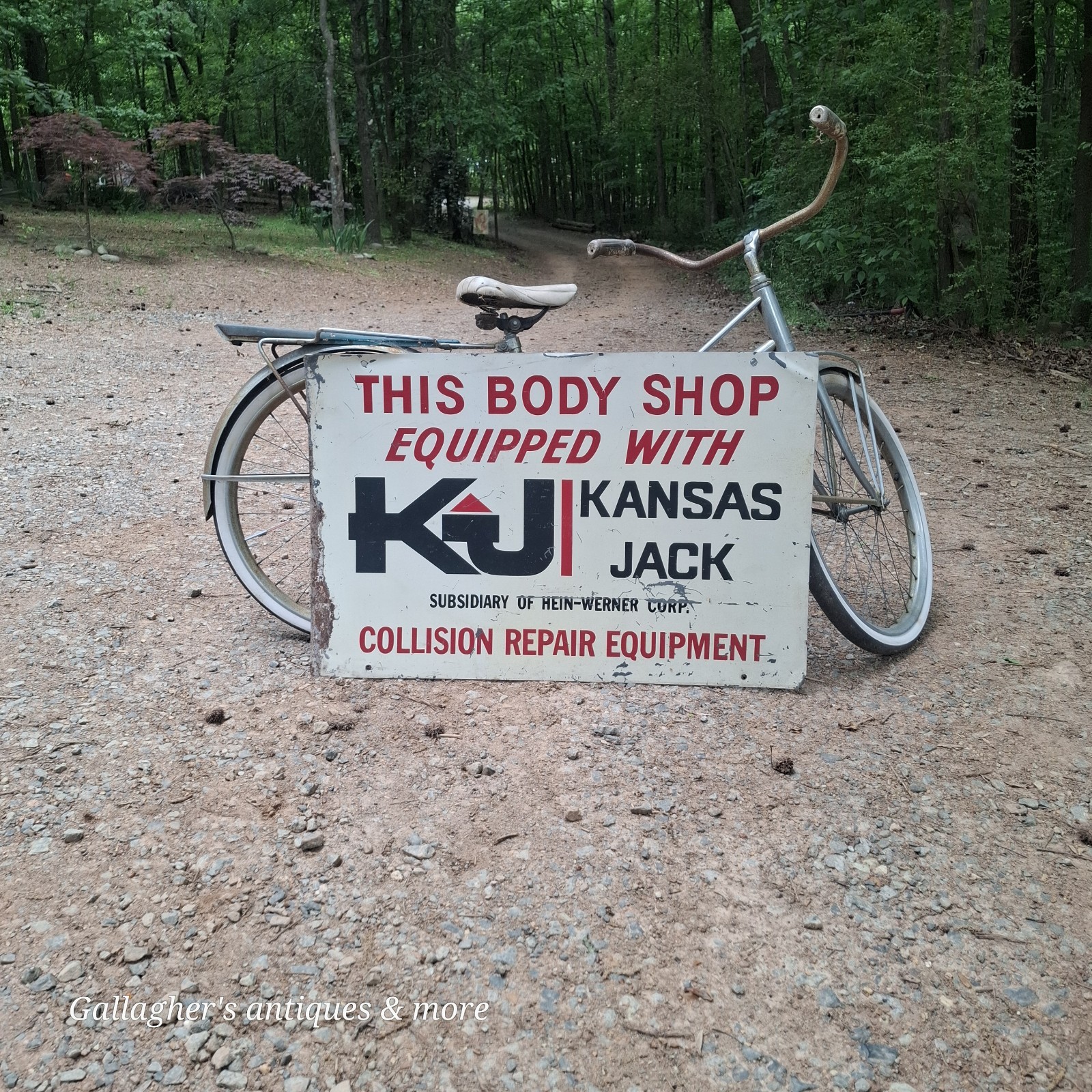 Vintage kansas jack Collision repair Laser beam Metal sign Automotive 1 Of 2
