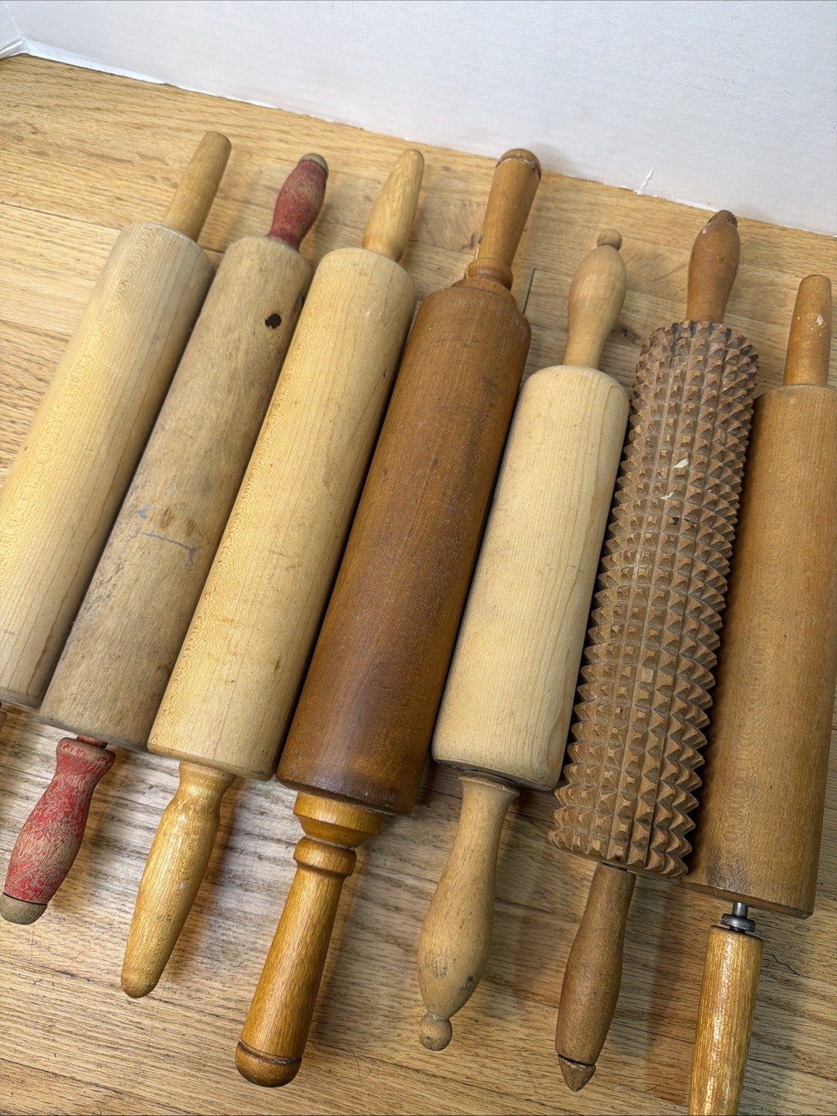 7 VTG Wood Rolling Pins Lot Primitive Wabi Sabi Farmhouse Decor 16.5-18.5in 7 VTG Wood Rolling Pins Lot Primitive Wabi Sabi Farmhouse Decor 16.5-18.5in