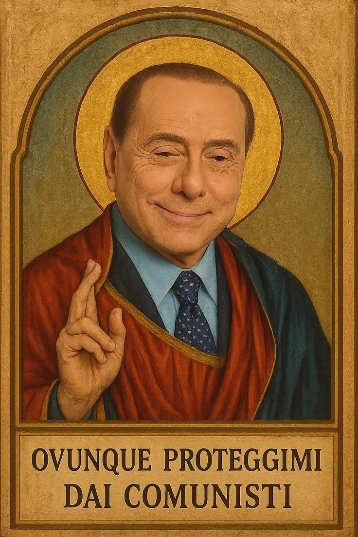 5x Santino Silvio Berlusconi The Knight Anti Communists Satire Funny Meme