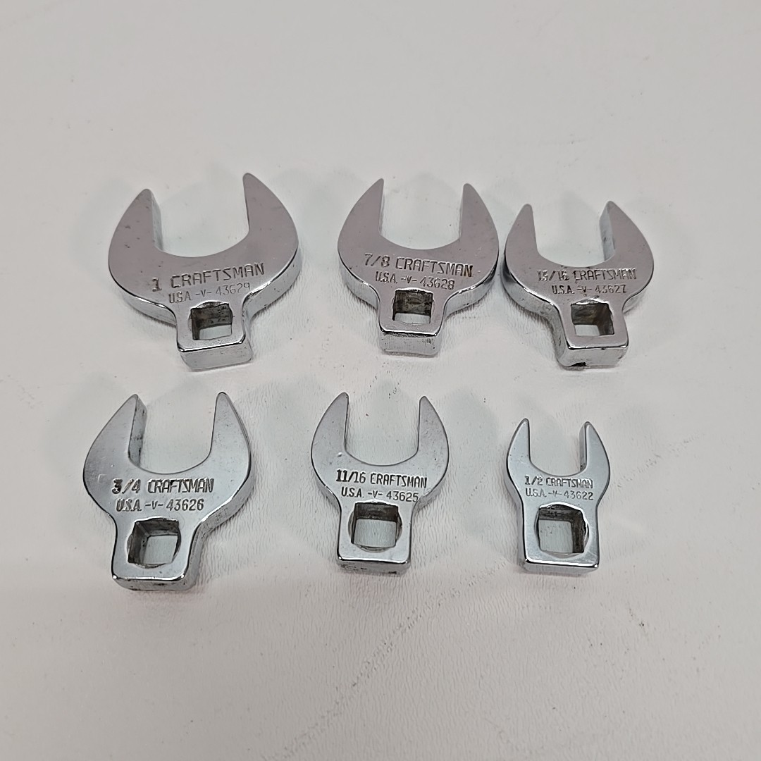 Craftsman 3/8" Drive CrowsFoot Socket Set of 6 -V- USA, 1/2"-1" 43622-43629 Craftsman 3/8" Drive CrowsFoot Socket Set of 6 -V- USA, 1/2"-1" 43622-43629