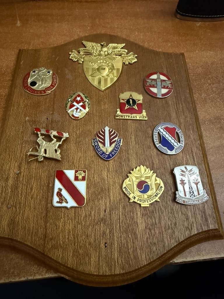 US Army Distinctive Unit Insignia Unit Crest Lot on Wood badges US Army Distinctive Unit Insignia Unit Crest Lot on Wood badges