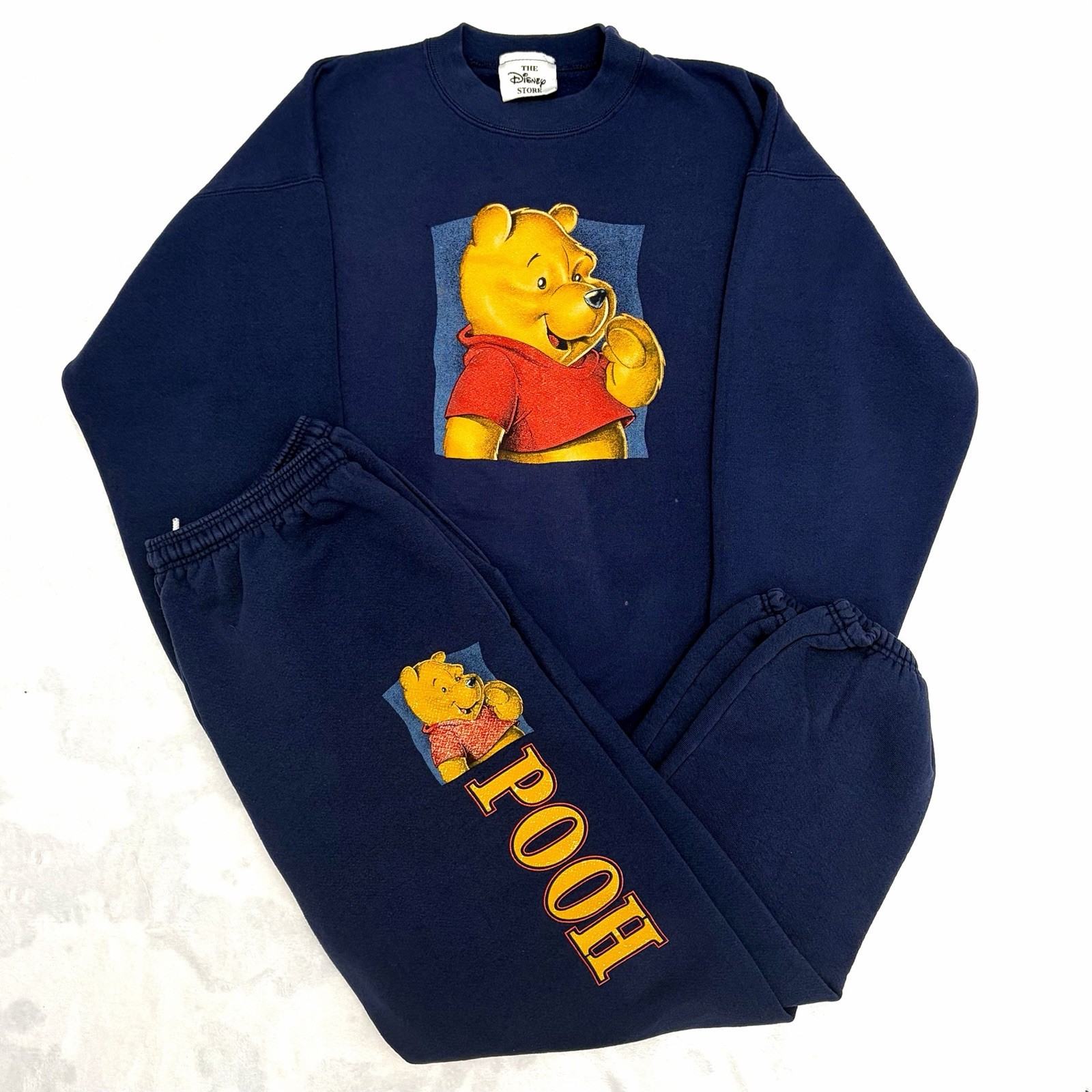 Vintage Disney Store Winnie The Pooh Sweatshirt Set 90s Pooh Bear