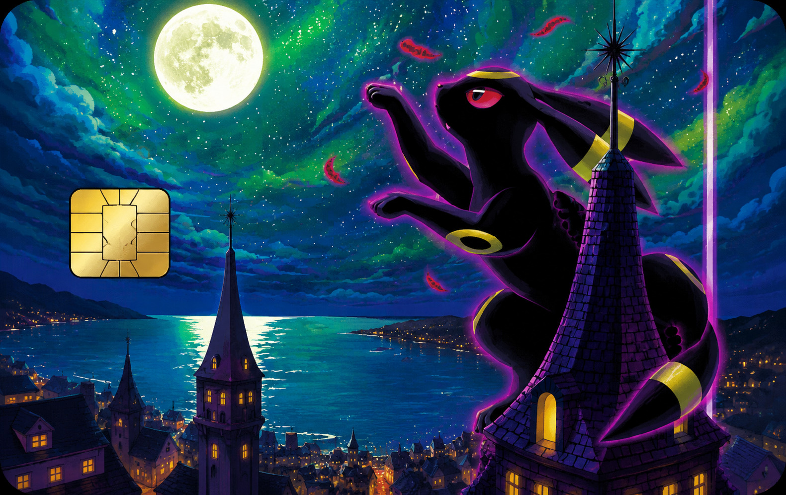 Moonbreon Umbreon Inspired Premium Credit Card Skin Sticker | Vinyl Decal Moonbreon Umbreon Inspired Premium Credit Card Skin Sticker | Vinyl Decal