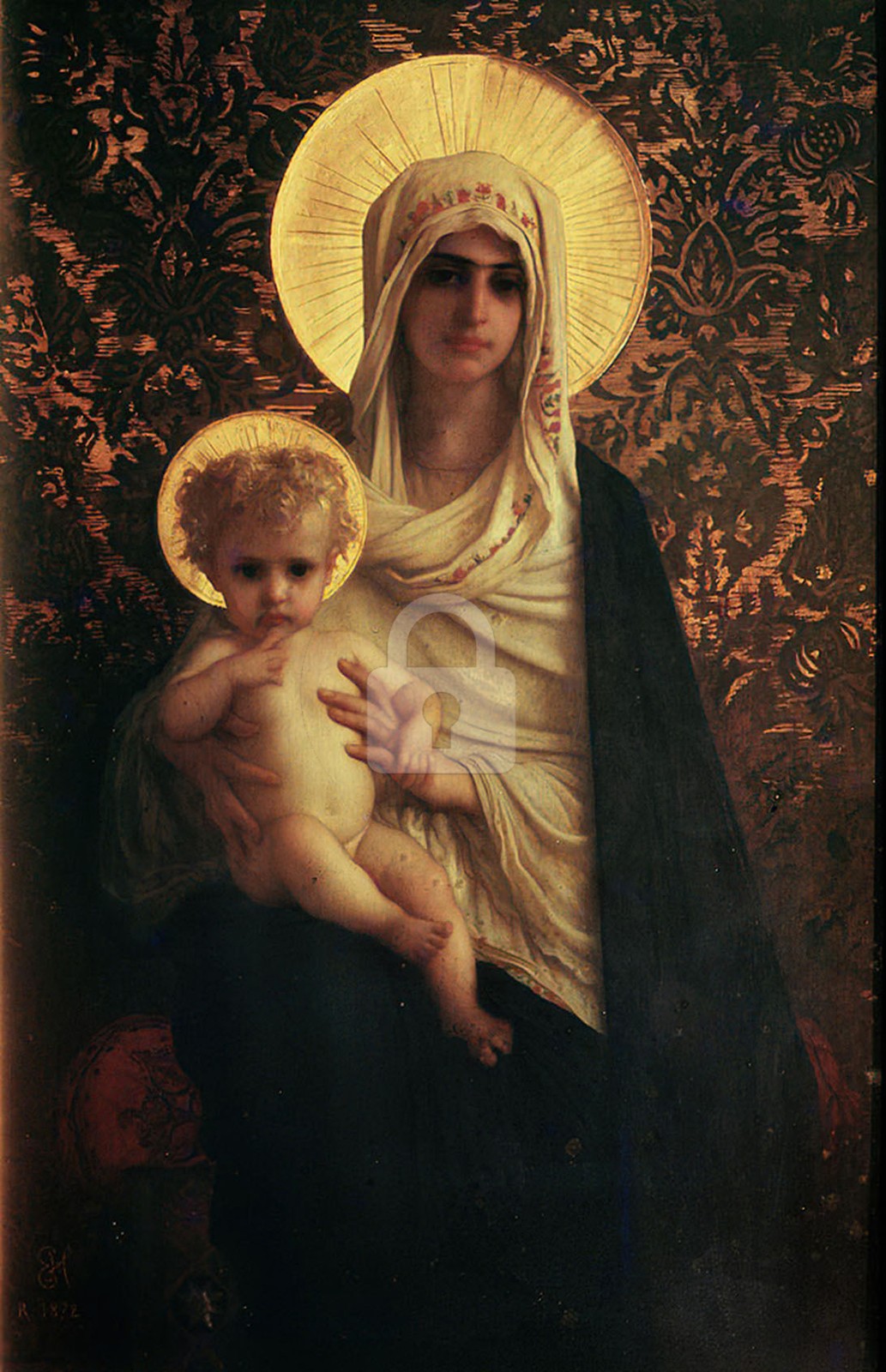 Ernest Habert, Virgin and Child, 1872 (oil on canvas) *Art Postcard NEW Ernest Habert, Virgin and Child, 1872 (oil on canvas) *Art Postcard NEW