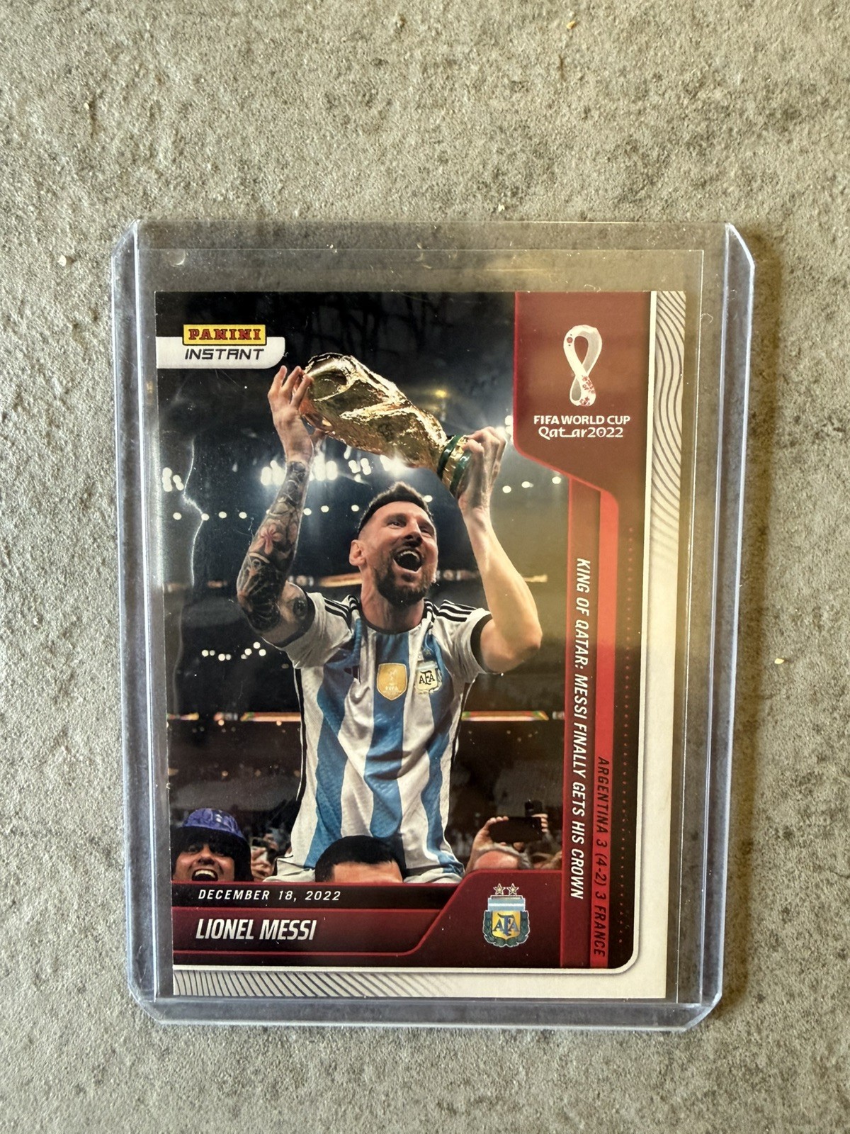 2022 World Cup Qatar Panini Instant #118 Lionel Messi Champion 2022 World Cup Qatar Panini Instant #118 Lionel Messi Champion